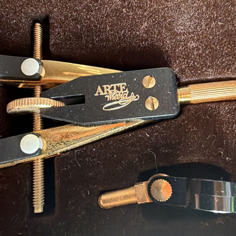 Vintage Alvin, Gold, Plated, Bow, Compass Drafting Tool In Original Box ￼